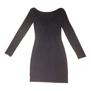 Windsor Black Glitter Bodycon Mini Dress - Size Small